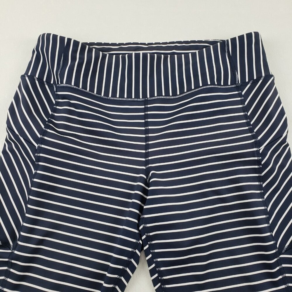 Athleta Contender 7/8 High Rise Legging Womens XL Blue Stripe 25" Stretch Tight - Picture 3 of 14